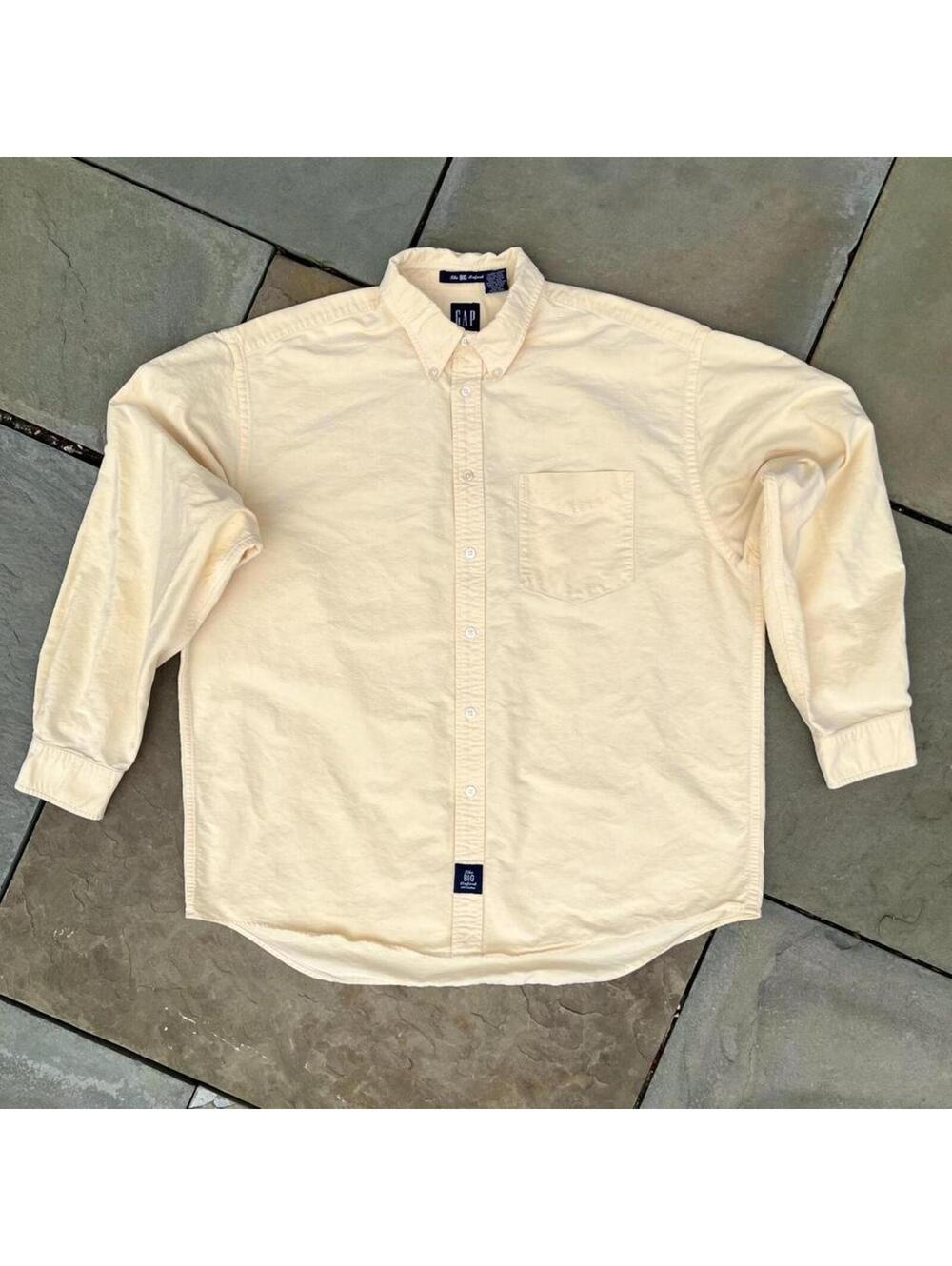 Vintage 90s 1999 GAP Pale Orange Oxford Button Down Shirt